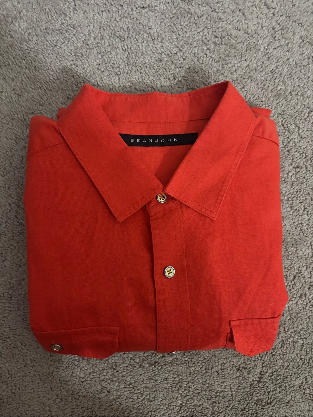 Sean John orange long-sleeve button-down shirt size 2XL